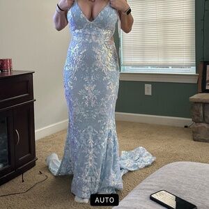 Ice blue prom dress